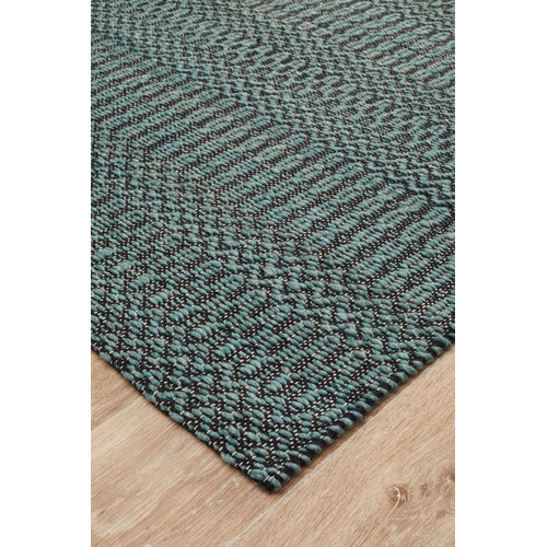Network Newton Blue & Black Hand Loomed Rug & Reviews Temple & ster