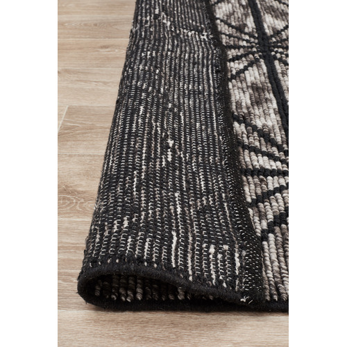 Hoffman Charcoal & Grey Hand Loomed Polyester Rug