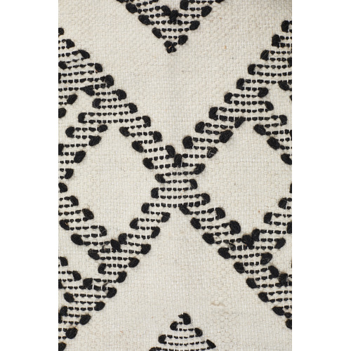 Casey Natural White & Black Hand Loomed Pure Wool Rug