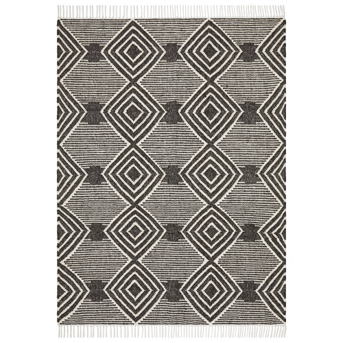 Rhonda Charcoal & White Hand Loomed Reversible Rug