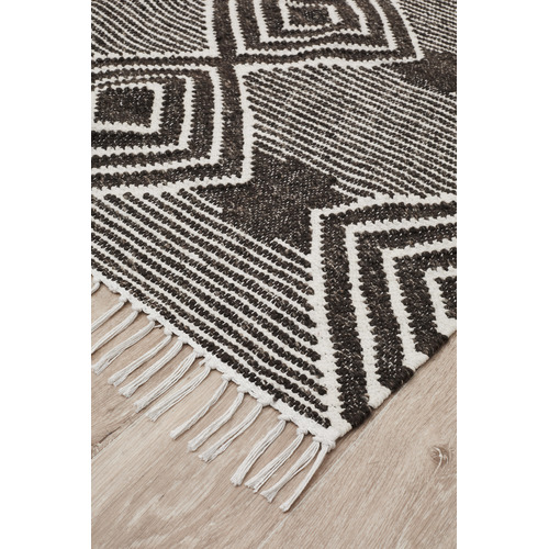 Rhonda Charcoal & White Hand Loomed Reversible Rug