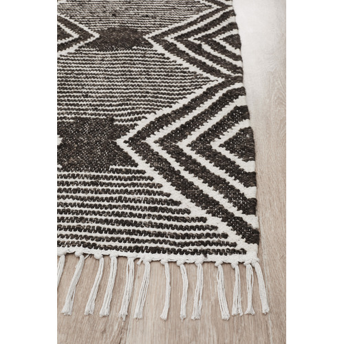 Rhonda Charcoal & White Hand Loomed Reversible Rug