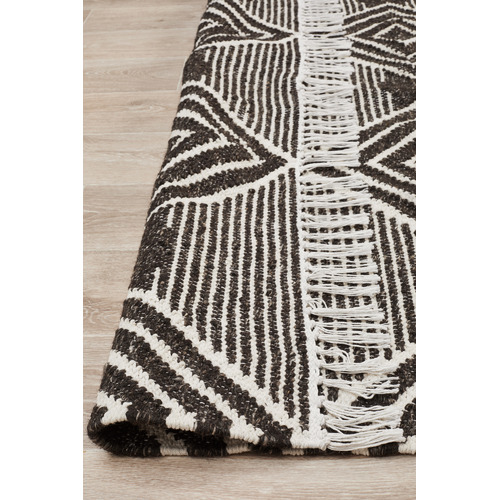 Rhonda Charcoal & White Hand Loomed Reversible Rug