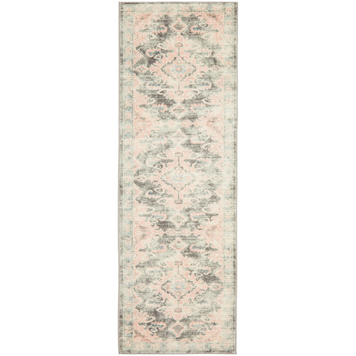 Network Rugs Grey & Dusty Pink Bohemian Runner Temple & ster