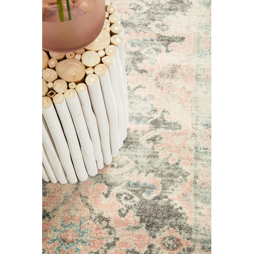 Network Rugs Grey & Dusty Pink Bohemian Runner Temple & ster