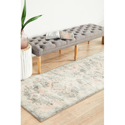 Network Rugs Grey & Dusty Pink Bohemian Runner Temple & ster