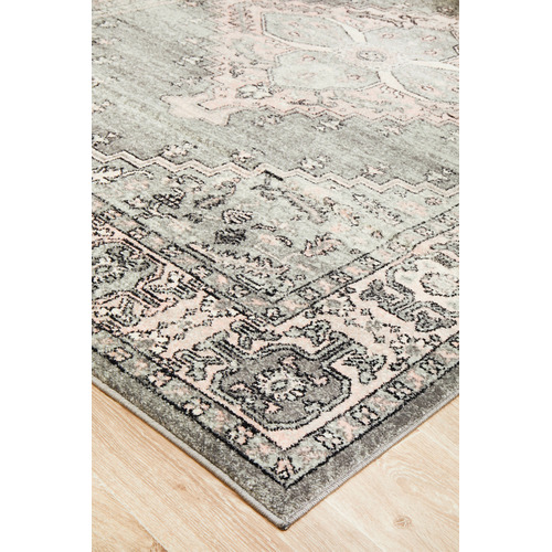 Grey Power-Loomed Bohemain Rug
