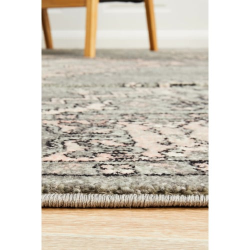 Grey Power-Loomed Bohemain Rug