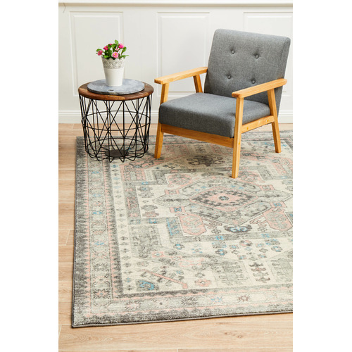 Silver Power-Loomed Bohemain Rug