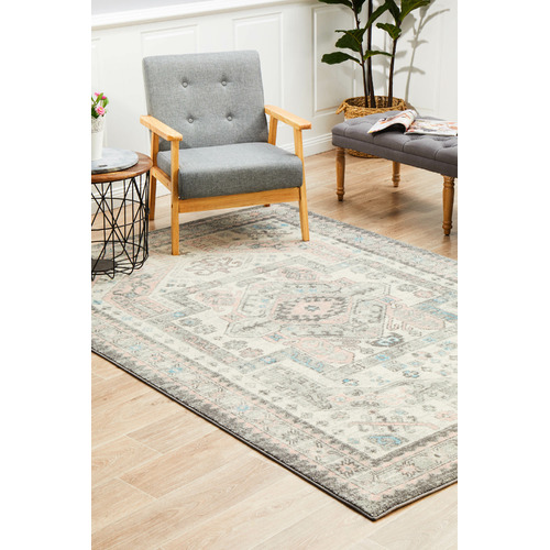 Silver Power-Loomed Bohemain Rug