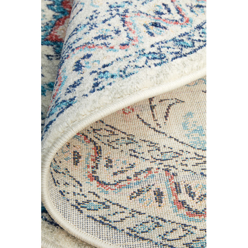 Pastel Power-Loomed Bohemain Round Rug
