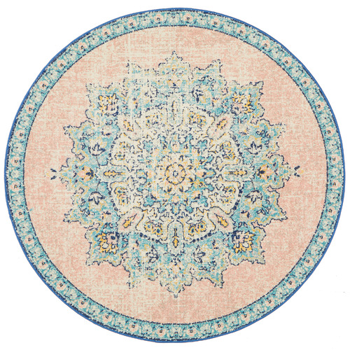 Flamingo Power-Loomed Bohemain Round Rug