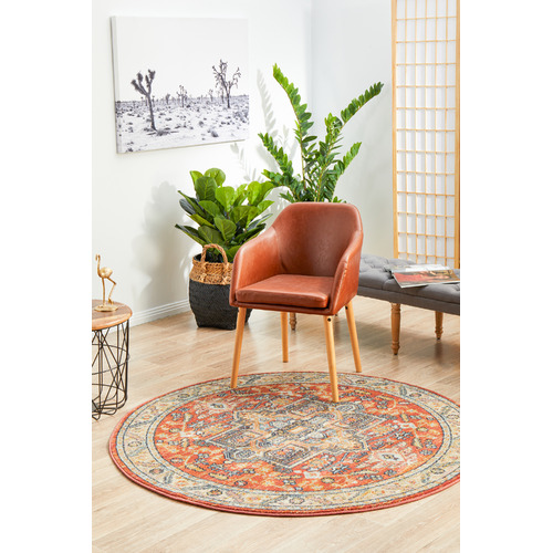 Network Rugs Terracotta Power-Loomed Transitional Round Rug | Temple ...