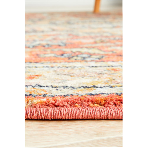Terracotta Power-Loomed Transitional  Round Rug