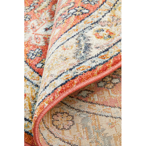 Terracotta Power-Loomed Transitional  Round Rug