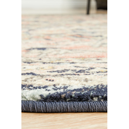 Brick Power-Loomed Transitional  Round Rug