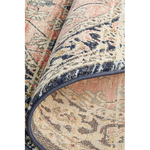 Brick Power-Loomed Transitional  Round Rug