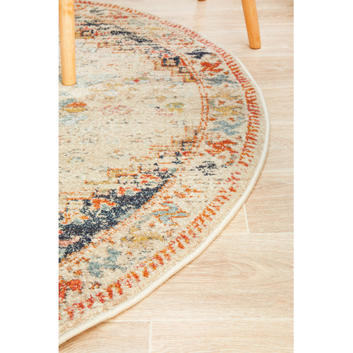 Autumn Power-Loomed Transitional Round Rug