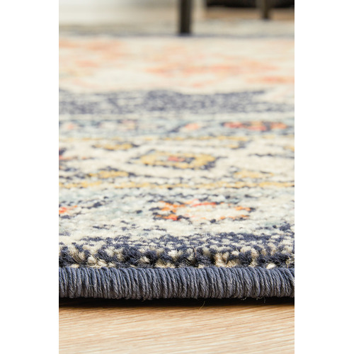 Ecru Power-Loomed Transitional Round Rug
