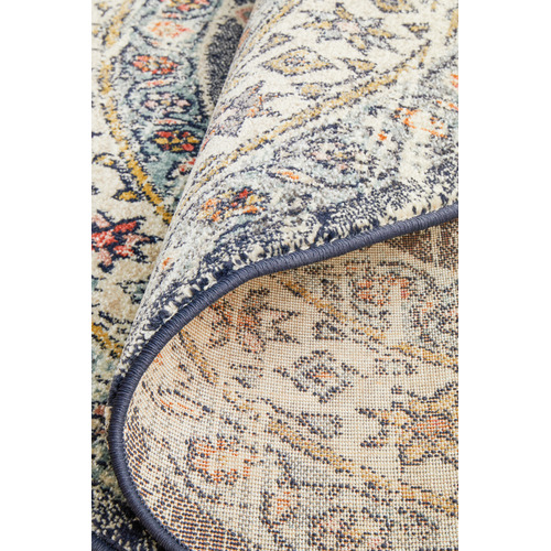 Ecru Power-Loomed Transitional Round Rug