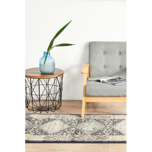 Navy & Sky Blue Power-Loomed Transitional Runner