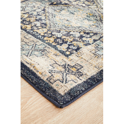 Navy & Sky Blue Power-Loomed Transitional Runner