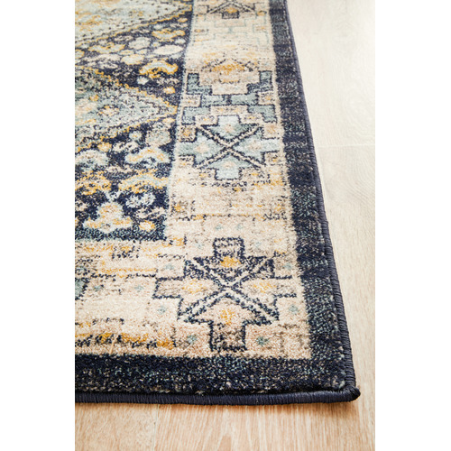 Navy & Sky Blue Power-Loomed Transitional Runner