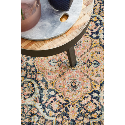 Midnight Power-Loomed Transitional Round Rug