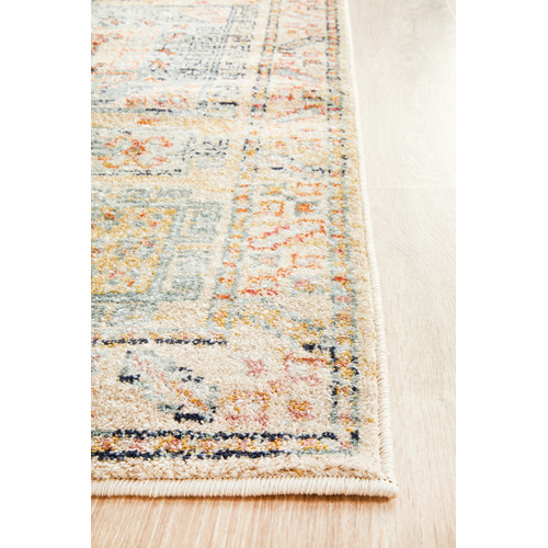 Sky Blue & Beige Power-Loomed Transitional Runner