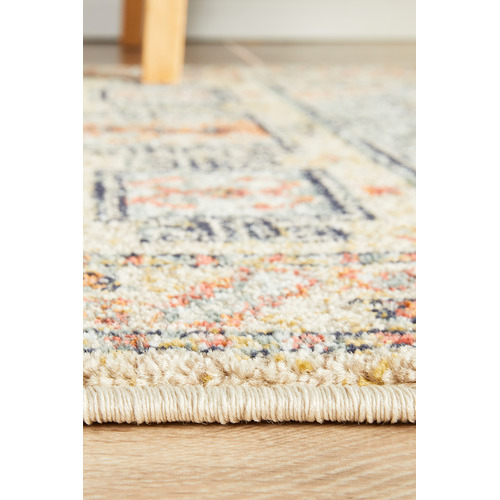 Sky Blue & Beige Power-Loomed Transitional Runner