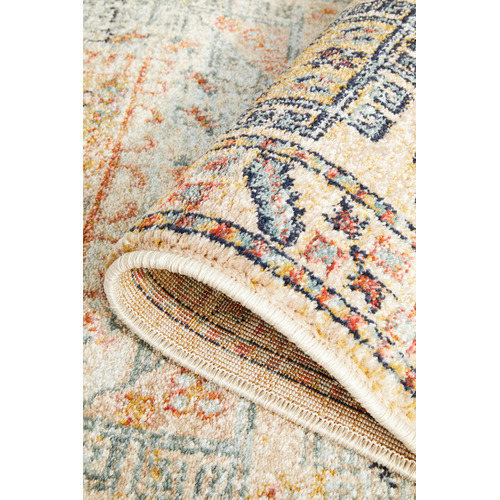 Sky Blue & Beige Power-Loomed Transitional Runner