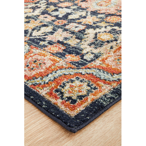 Navy & Rust Power-Loomed Transitional Runner