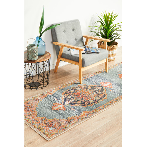 Rust & Blue Power-Loomed Transitional Runner