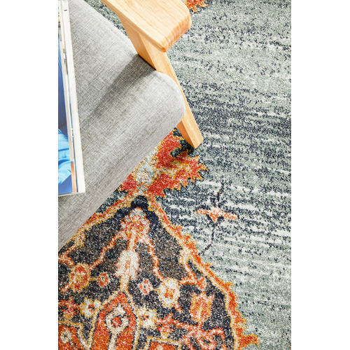 Rust & Blue Power-Loomed Transitional Runner