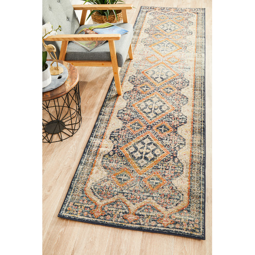 Rust & Beige Power-Loomed Transitional Runner