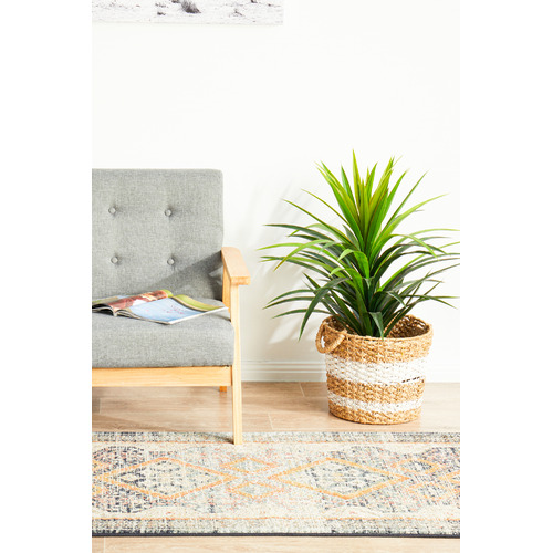 Rust & Beige Power-Loomed Transitional Runner