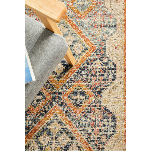 Rust & Beige Power-Loomed Transitional Runner