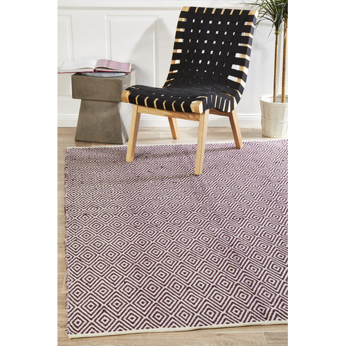 Purple Diamond Modern Flatweave Rug