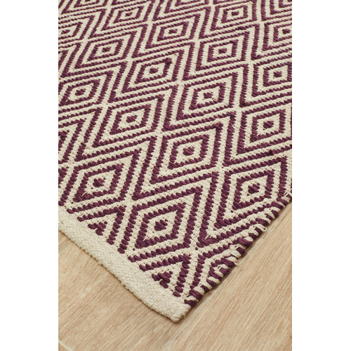 Purple Diamond Modern Flatweave Rug