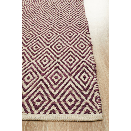 Purple Diamond Modern Flatweave Rug