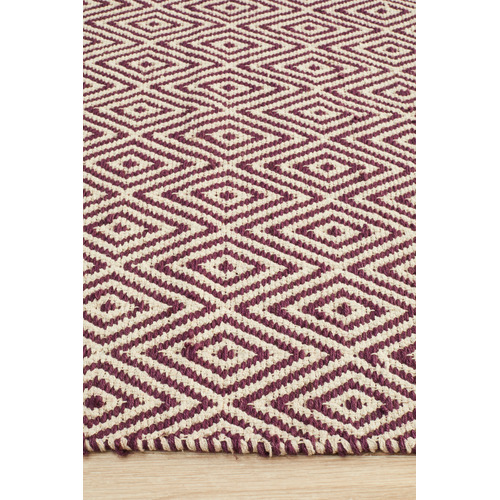 Purple Diamond Modern Flatweave Rug