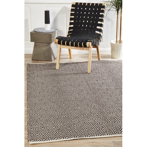 Dark Chocolate Diamond Modern Flatweave Rug