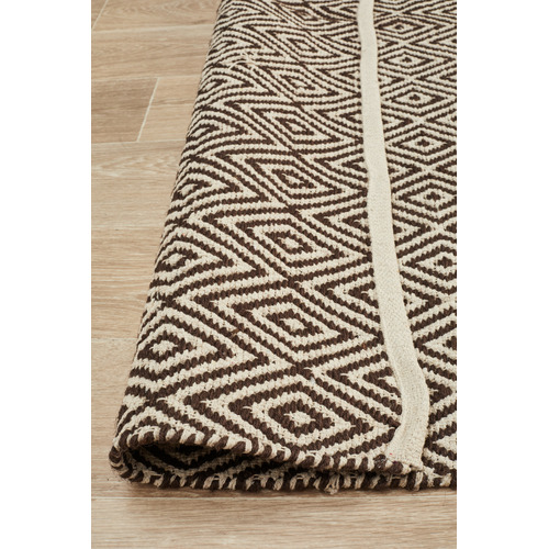 Dark Chocolate Diamond Modern Flatweave Rug