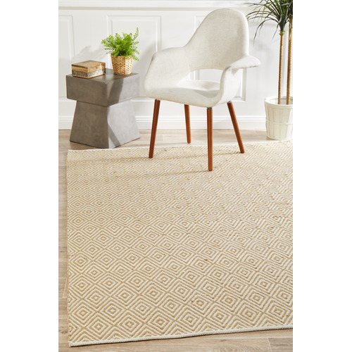 Yellow Diamond Modern Flatweave Rug Temple & ster
