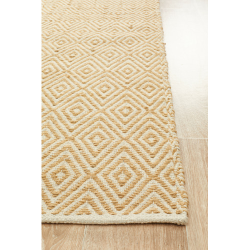 Yellow Diamond Modern Flatweave Rug Temple & ster