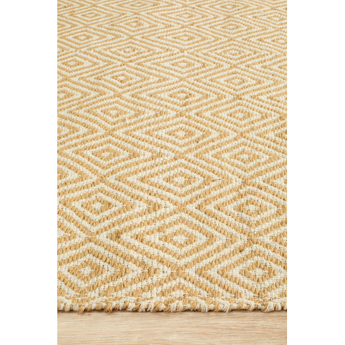 Yellow Diamond Modern Flatweave Rug Temple & ster