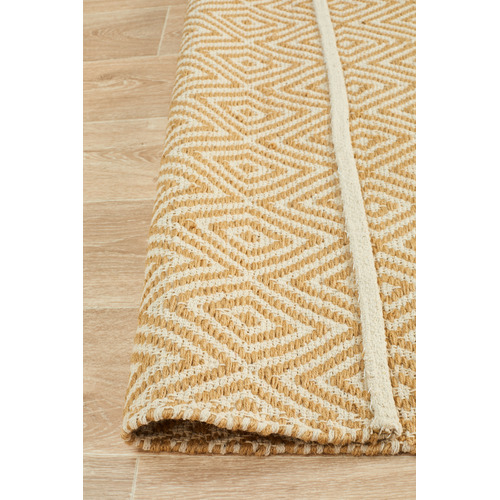 Yellow Diamond Modern Flatweave Rug Temple & ster
