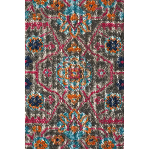 Grey Power Loomed Distressed Modern Rug