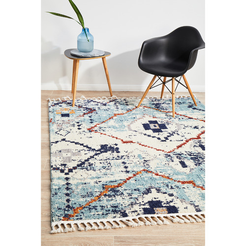 Blue Plush Moroccan Rug