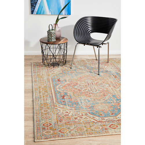 Blue Power-Loomed Rug